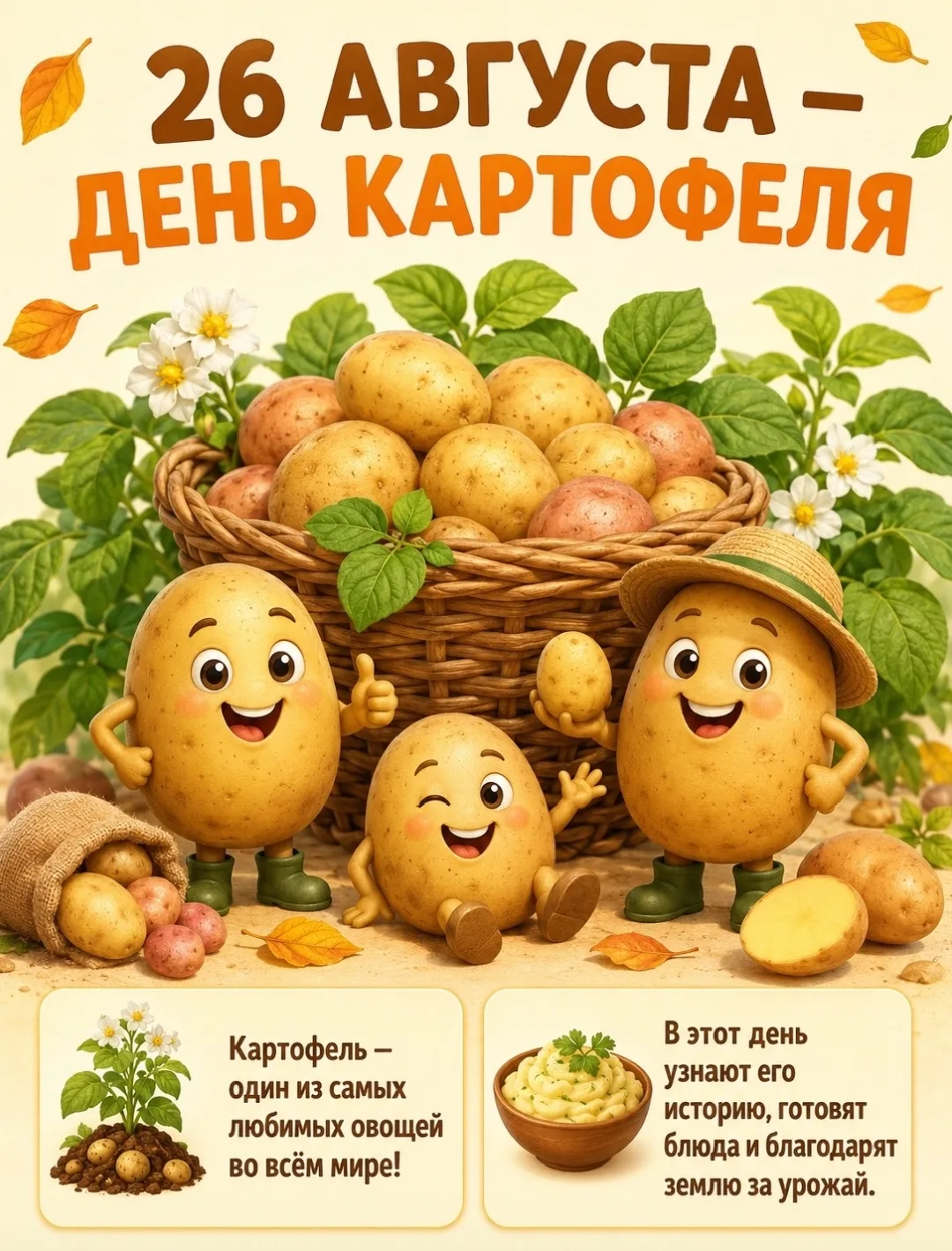 26 августа в России отмечают День картофеля, чествуя продукт, ставший частью национальн...