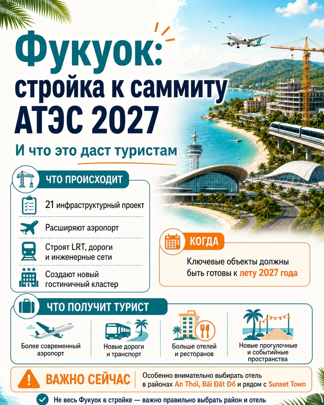 Фукуок на большой стройке: что изменится для туристов ⤵️