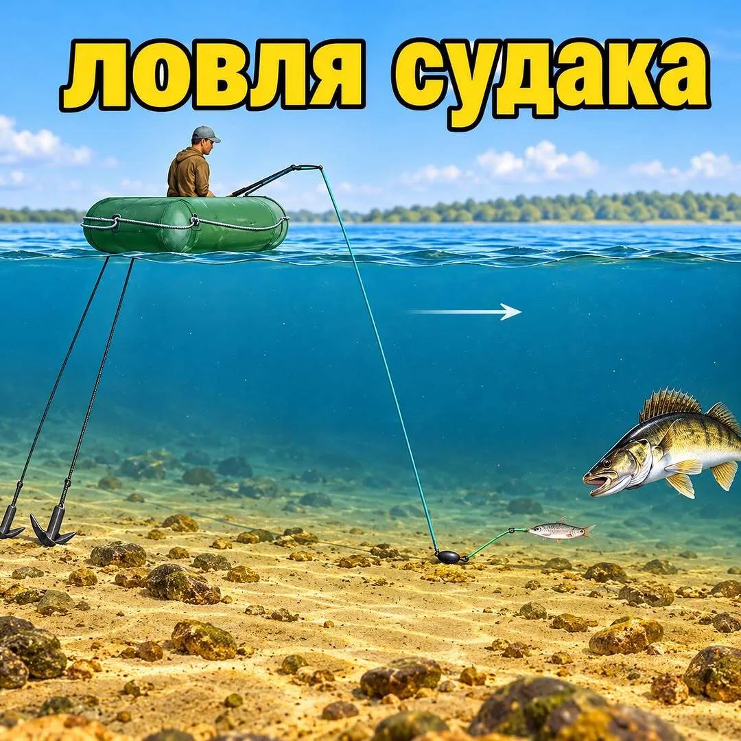 Рыбалка на судака с лодки на живца