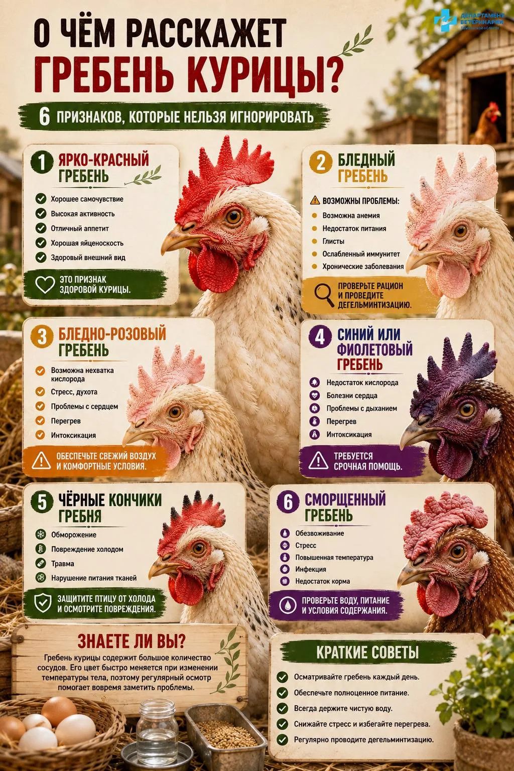 🐔 О чём расскажет гребень курицы?