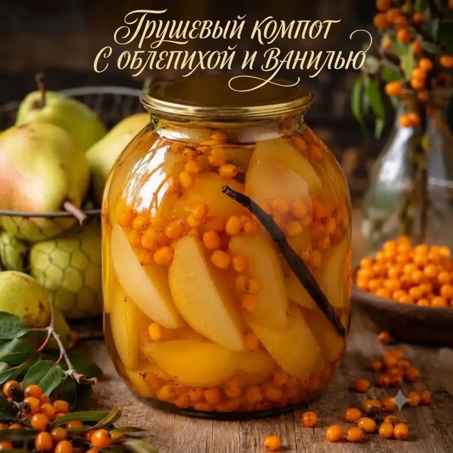 🍐 Грушевый компот с облепихой и ванилью