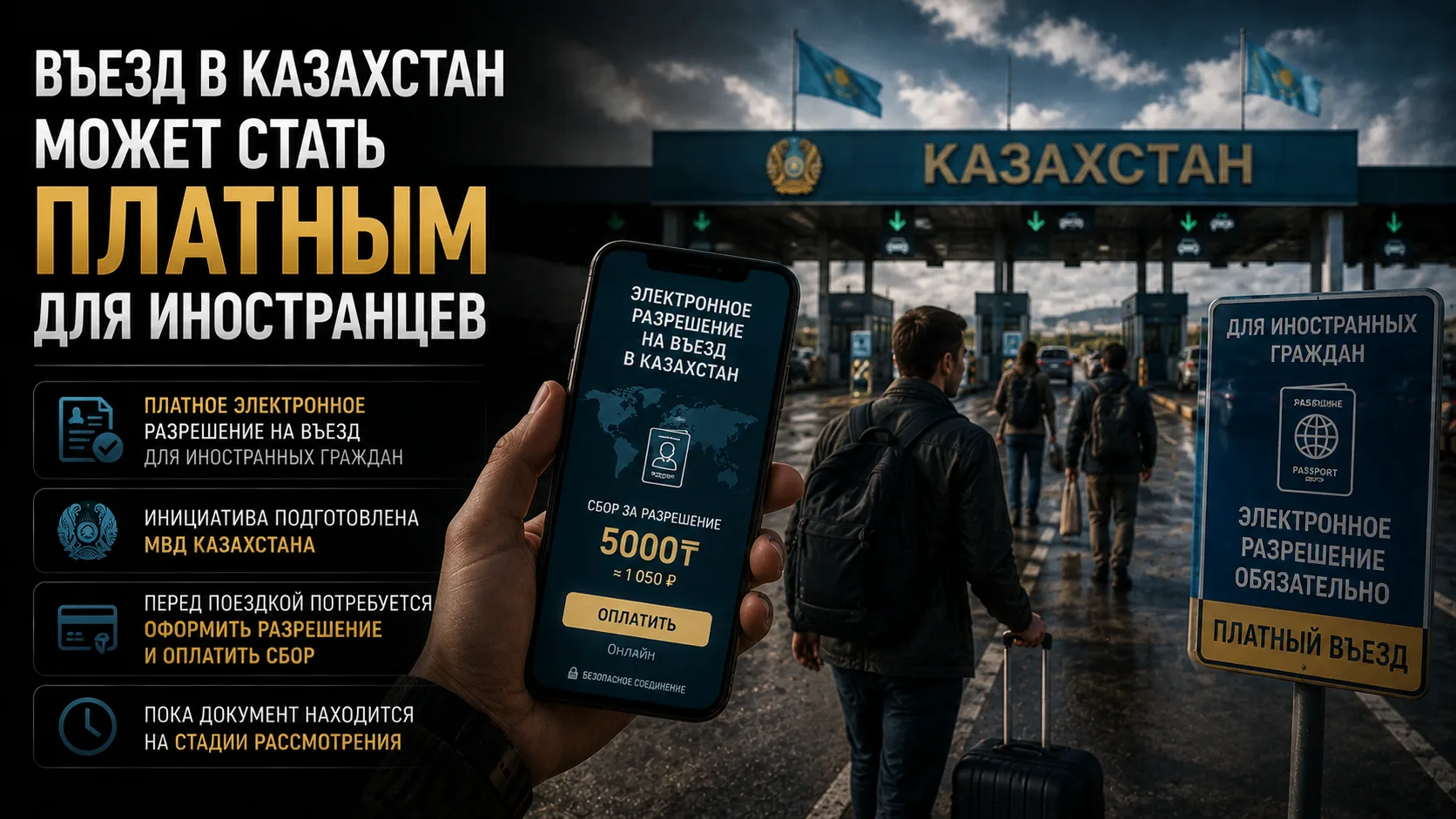 🇰🇿 Въезд в Казахстан может стать платным для иностранцев

В Казахстане предложили ввести платное э