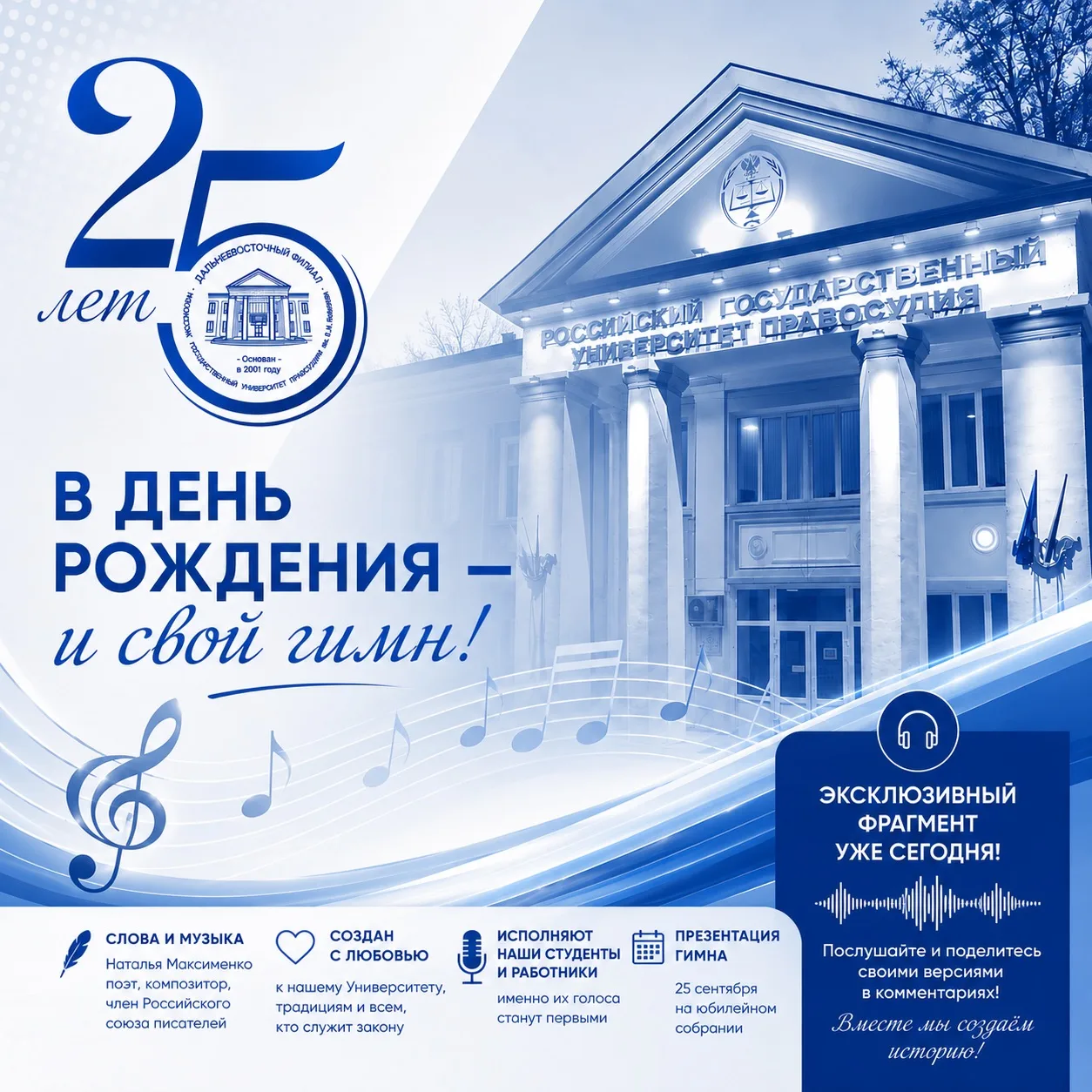 В день рождения — и свой гимн! 🎙️