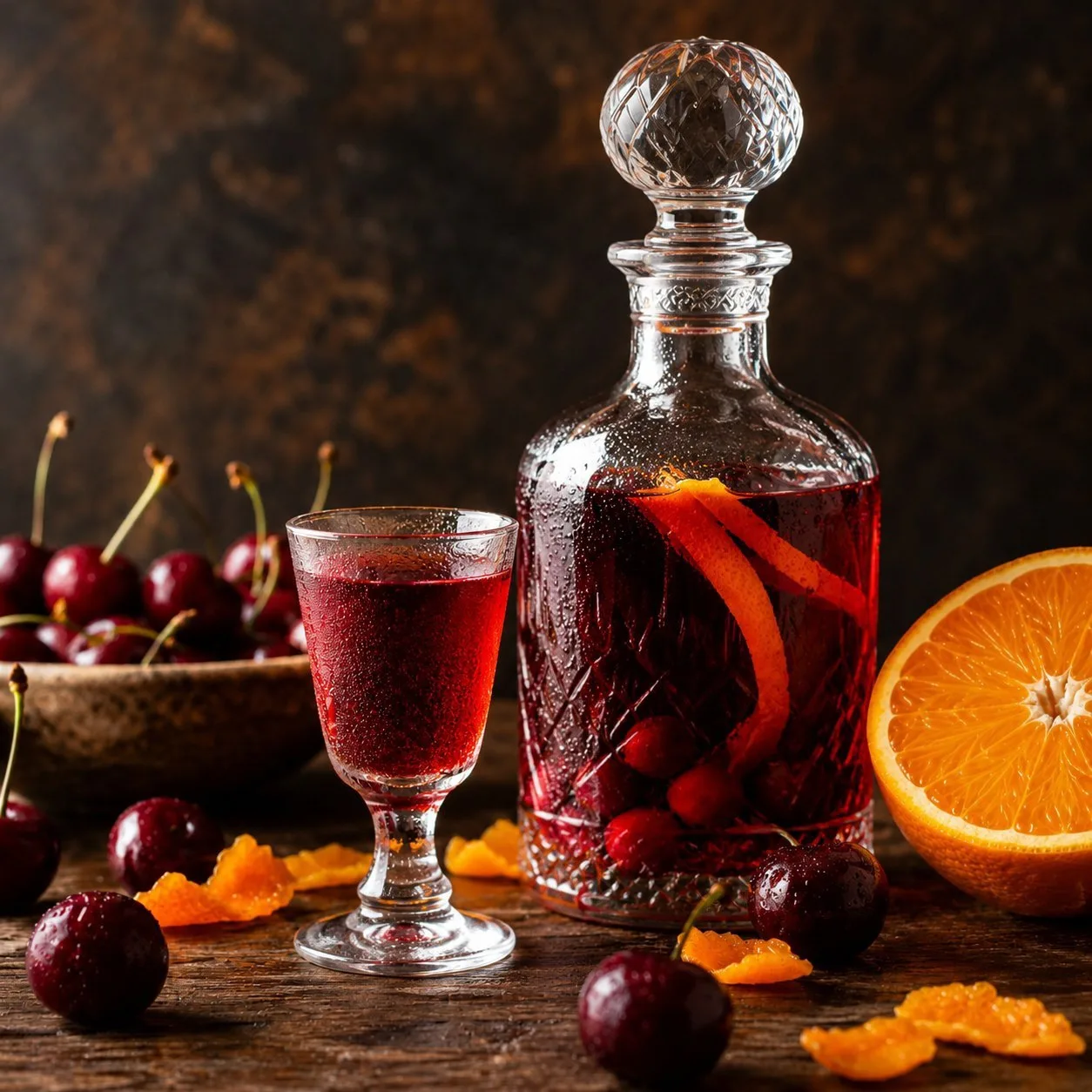 Вишнево-апельсиновая наливка 🍒 🍊 


1,5 л водка
2–3 апельсина
500 г вишни
2 бутона гвоздики
кусоче