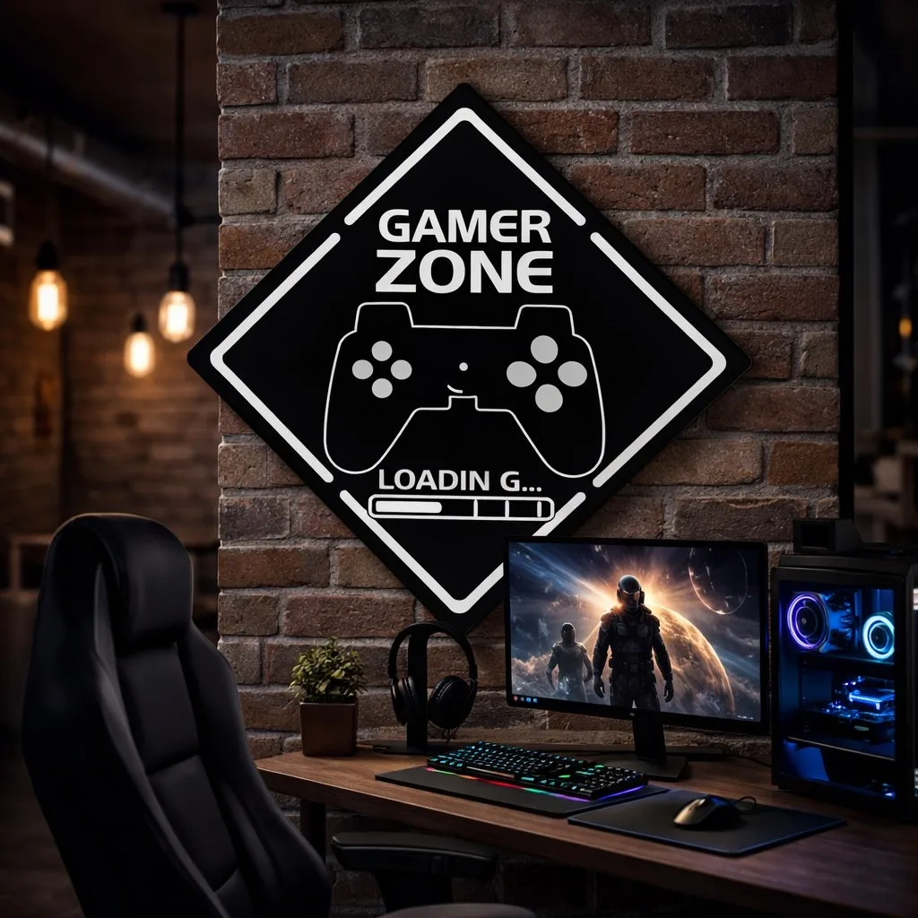 В наличии! Яркая стильная табличка "GAMER ZONE" — отличный акцент для игровой комнаты и...