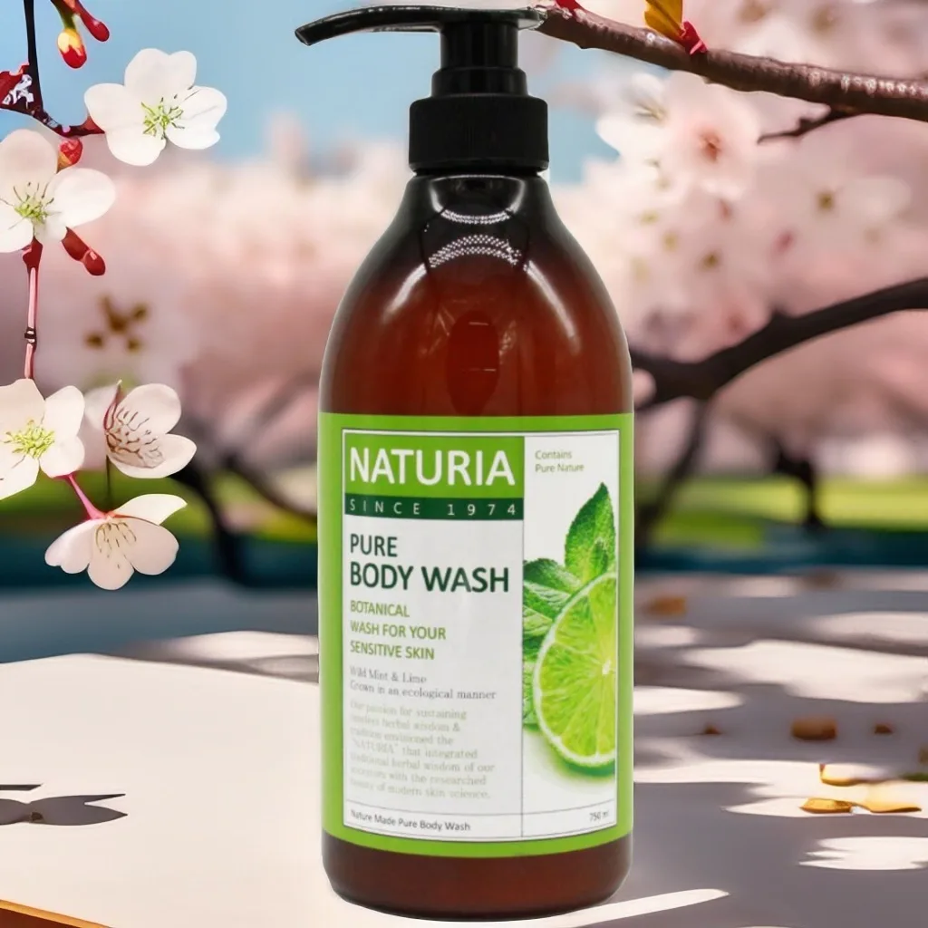 Naturia Гель для душа мята лайм Pure body wash Wild Mint & Lime 750 мл.