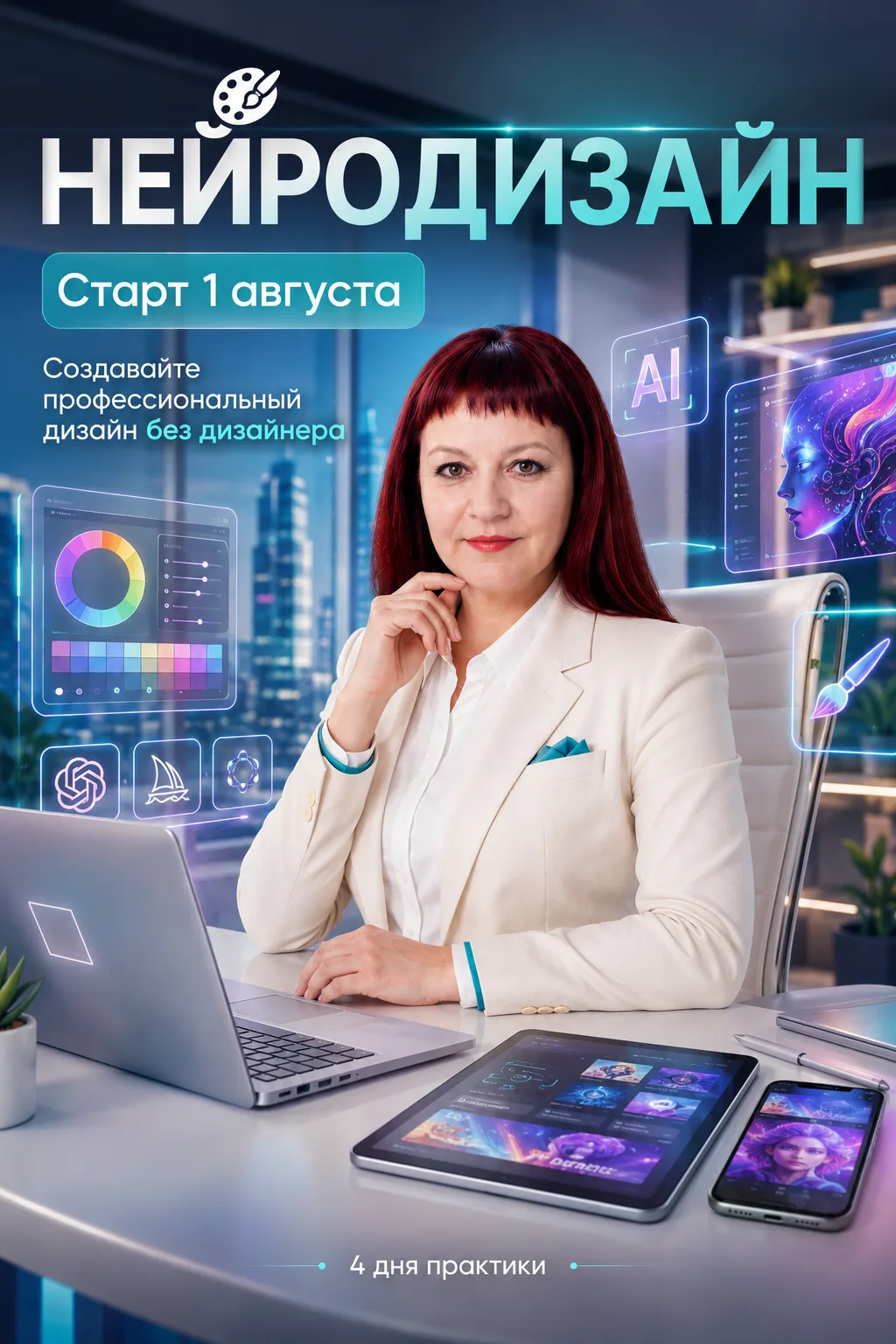 🚀 Сегодня стартует второй блок — «Нейродизайн: создаём визуал без дизайнера»