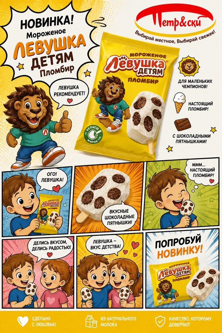 🍦 «Лёвушка» — вкусные шоколадные пятнышки!
