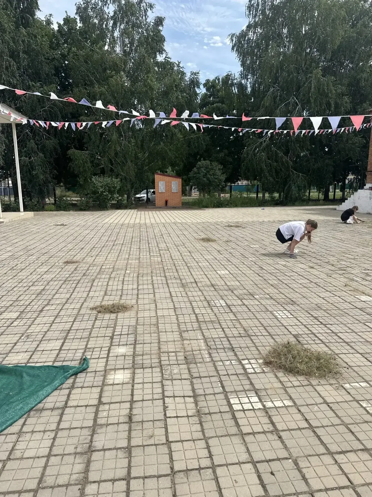 Сегодня учащиеся 7 класса МБОУ СОШ №9 им.В.С.Кашук проходили летнюю практику на территории школы. Де