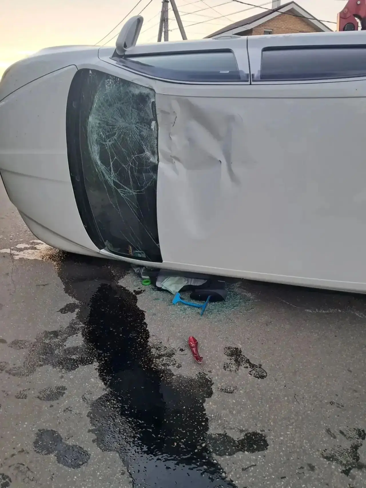 Необычная авария в Кстовском районе: легковушка «Шкода Октавия» опрокинулась после наез...