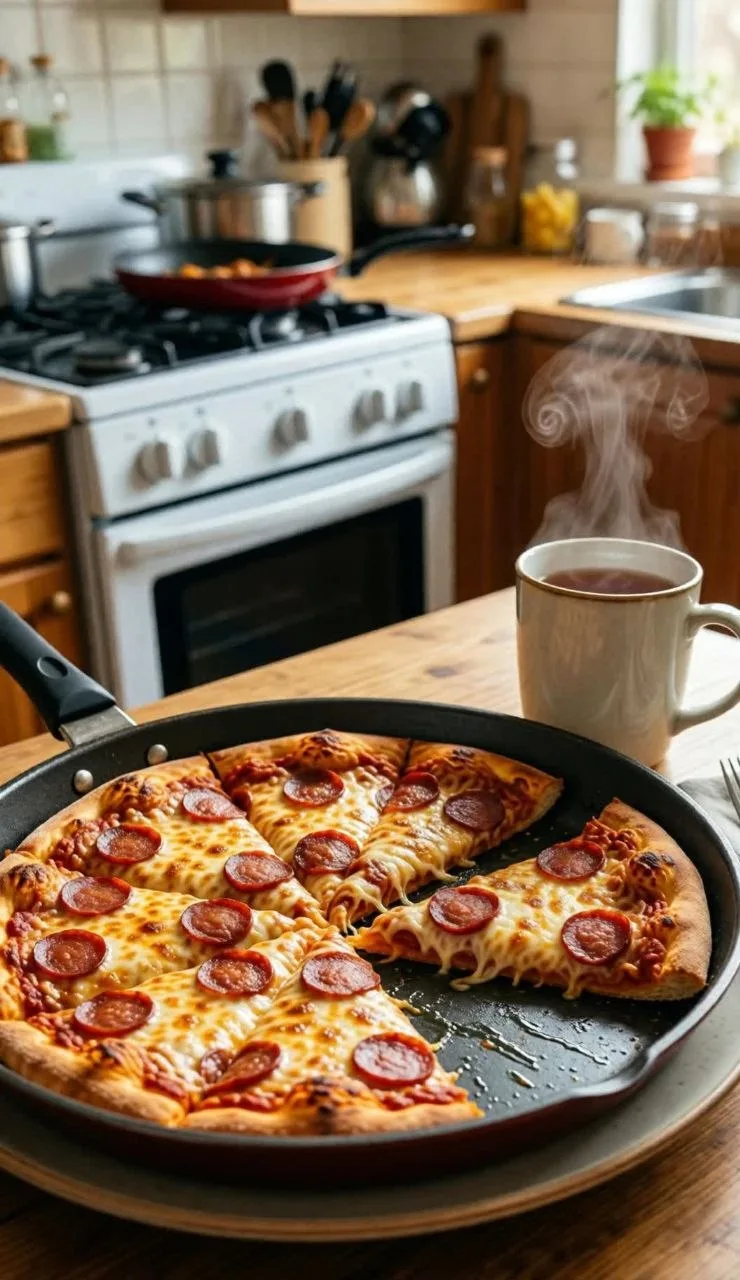 🍕 Ленивая пицца на сковороде: 7 минут — и обед готов