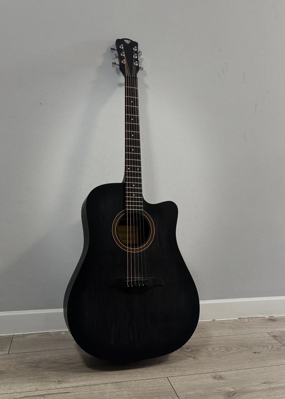 Продам ROCKDALE Aurora D1 C, акустическая гитара-дредноут 4/4 с вырезом, чёрная