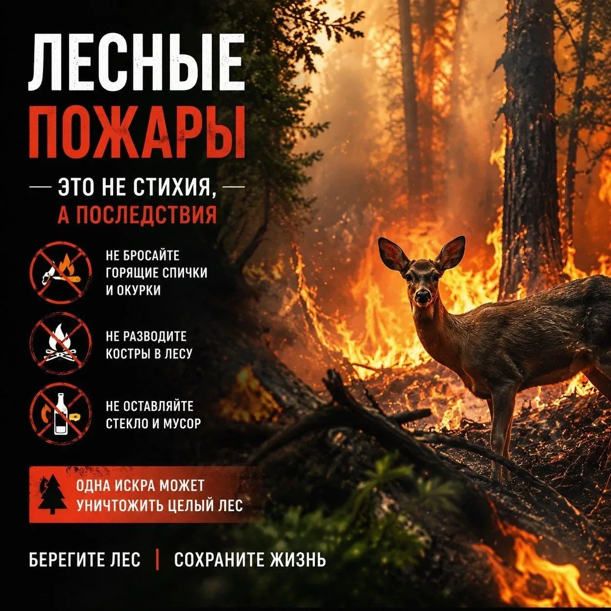 🔥 Главная угроза – человек: до 98% лесных пожаров возникает по нашей вине .