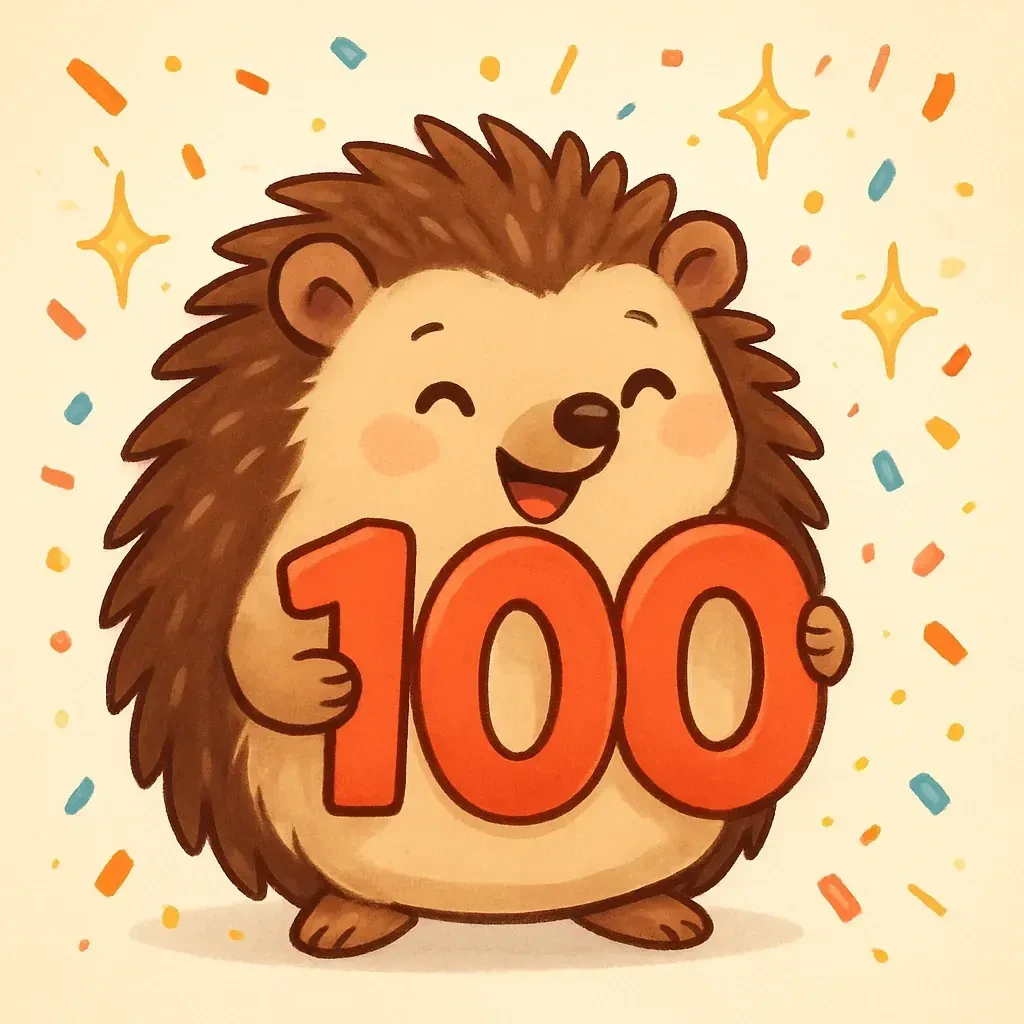 А вот и 100 подписчиков в Максе! 🎉 🦔