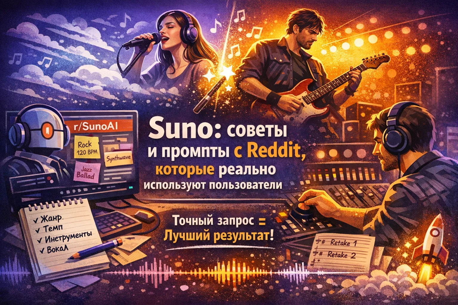 Suno: советы и промпты с Reddit, которые реально используют пользователи 🎵