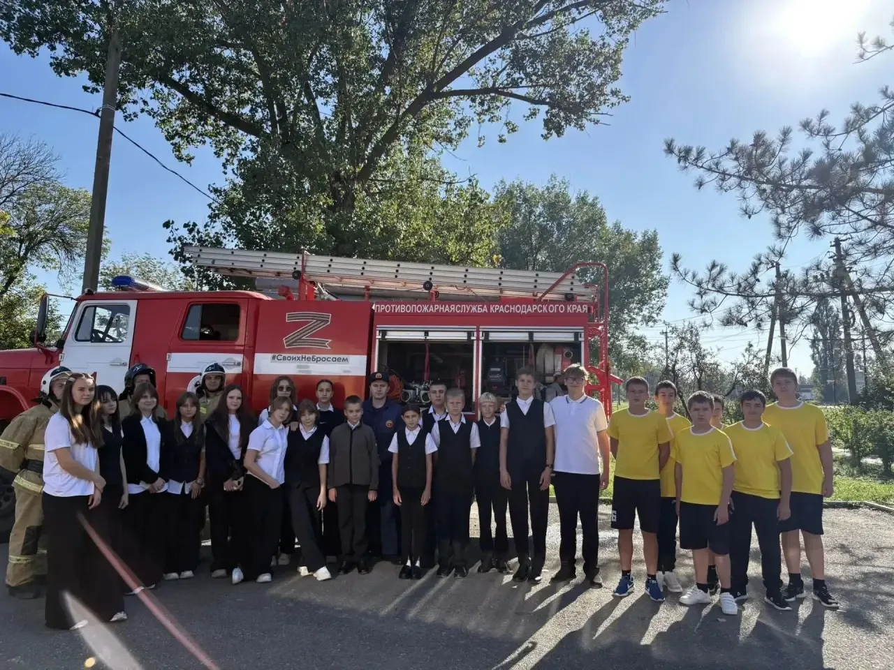 🚒В школе станицы Фёдоровской прошло пожарно-тактическое занятие