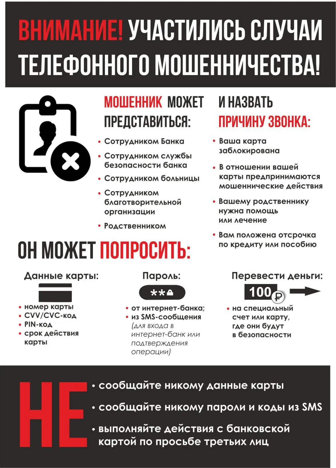 ❗Памятки по противодействию кибермошенничеству