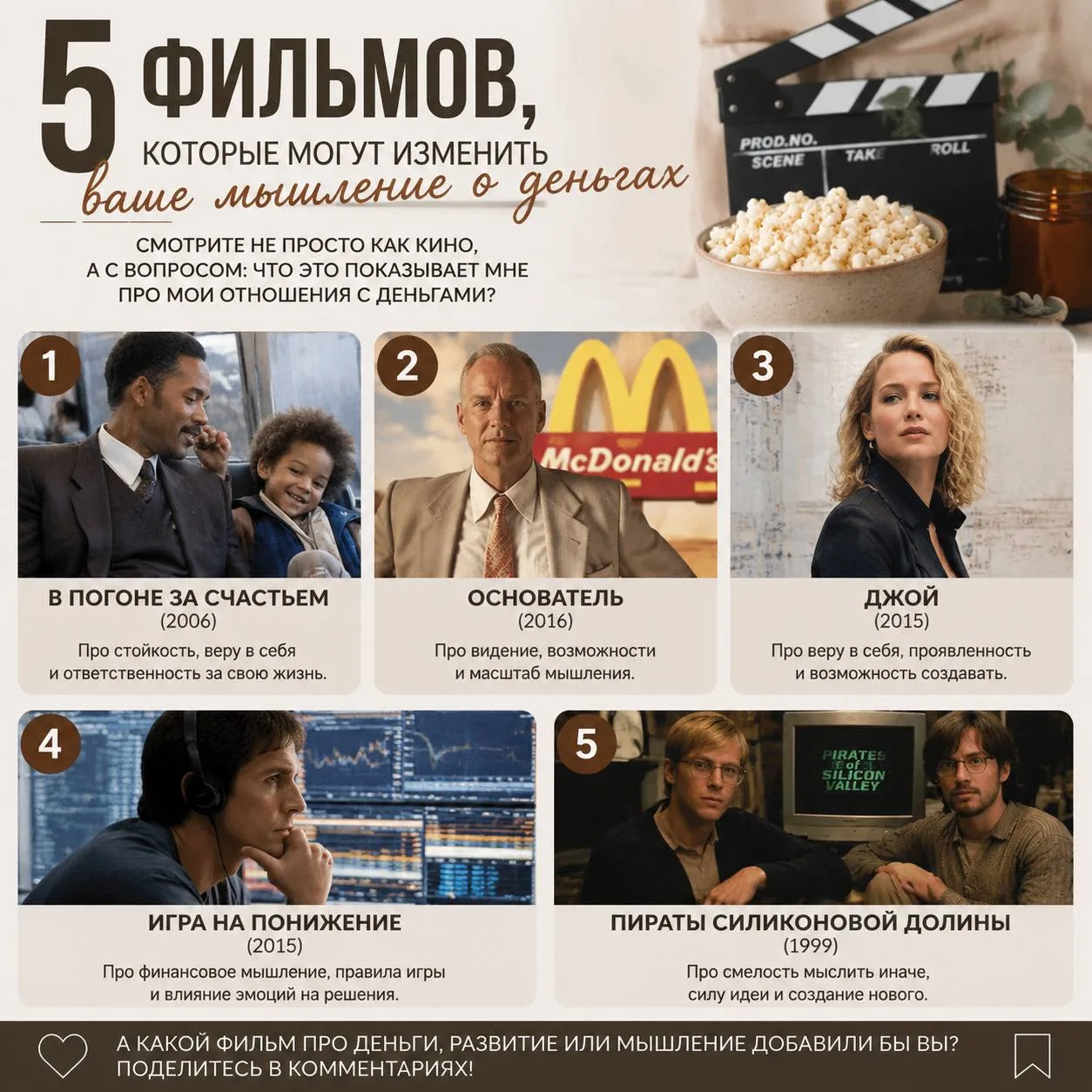 🎬 5 фильмов, которые могут изменить ваше мышление о деньгах