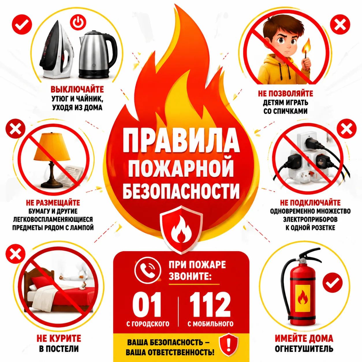 Правила пожарной безопасность в жилых помещениях: