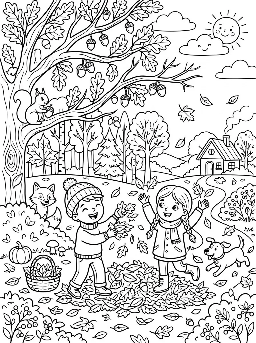 Милые осенние раскраски 🍁🍂