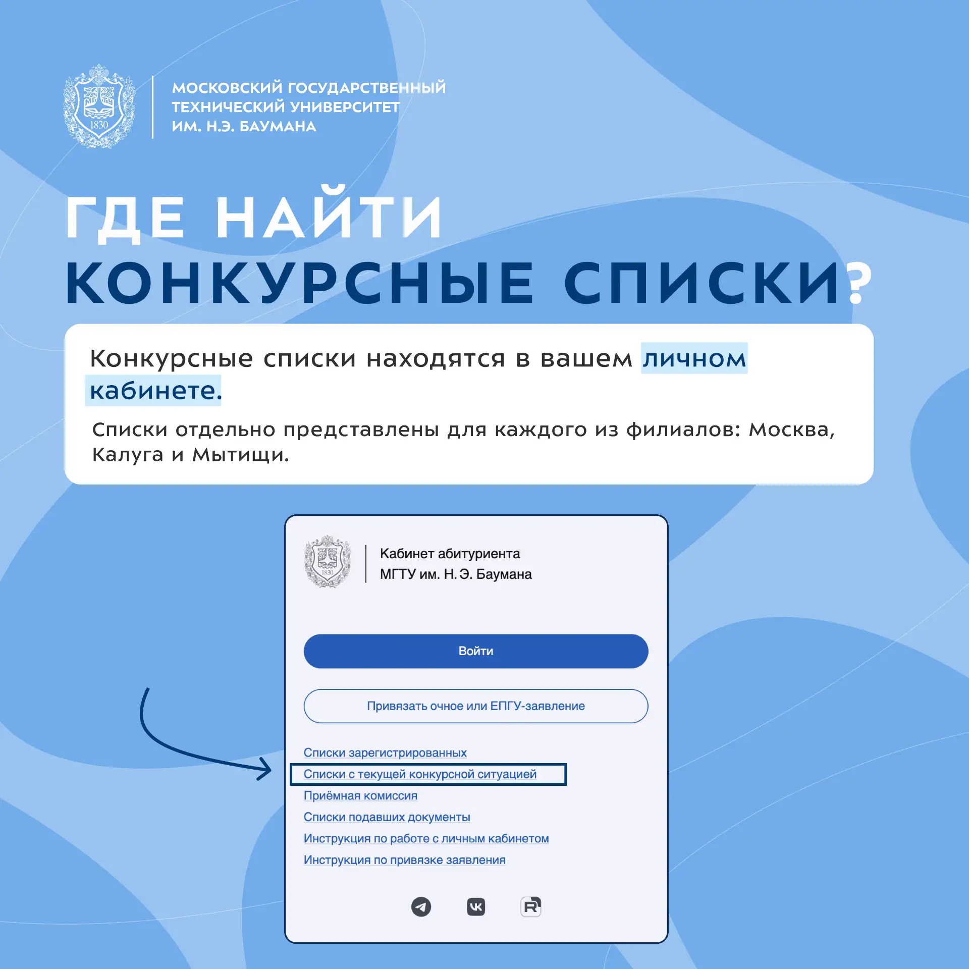 📃 Конкурсные списки на сайте.