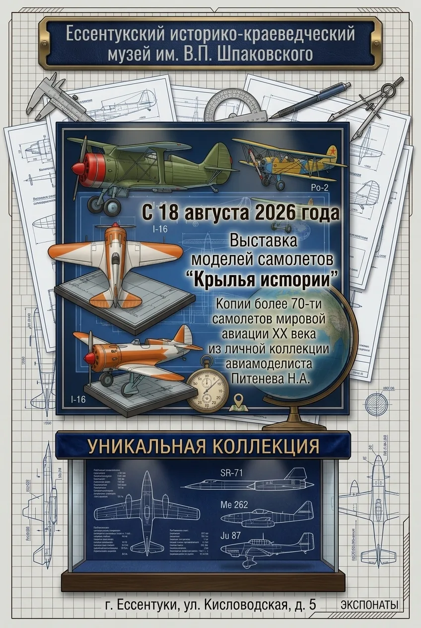 ✈️Приглашаем на выставку моделей самолётов из личной коллекции авиамоделиста Питенева Н.А.