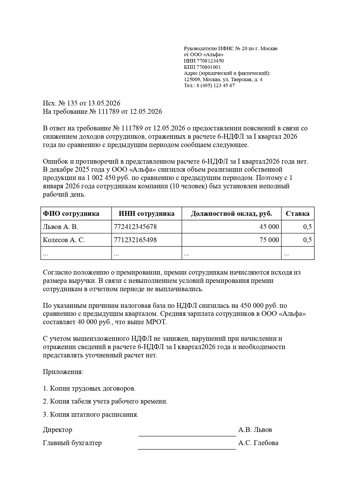 ⚡️ Пояснение о причинах снижения зарплаты сотрудников по данным 6-НДФЛ  Налоговая инспекция может по