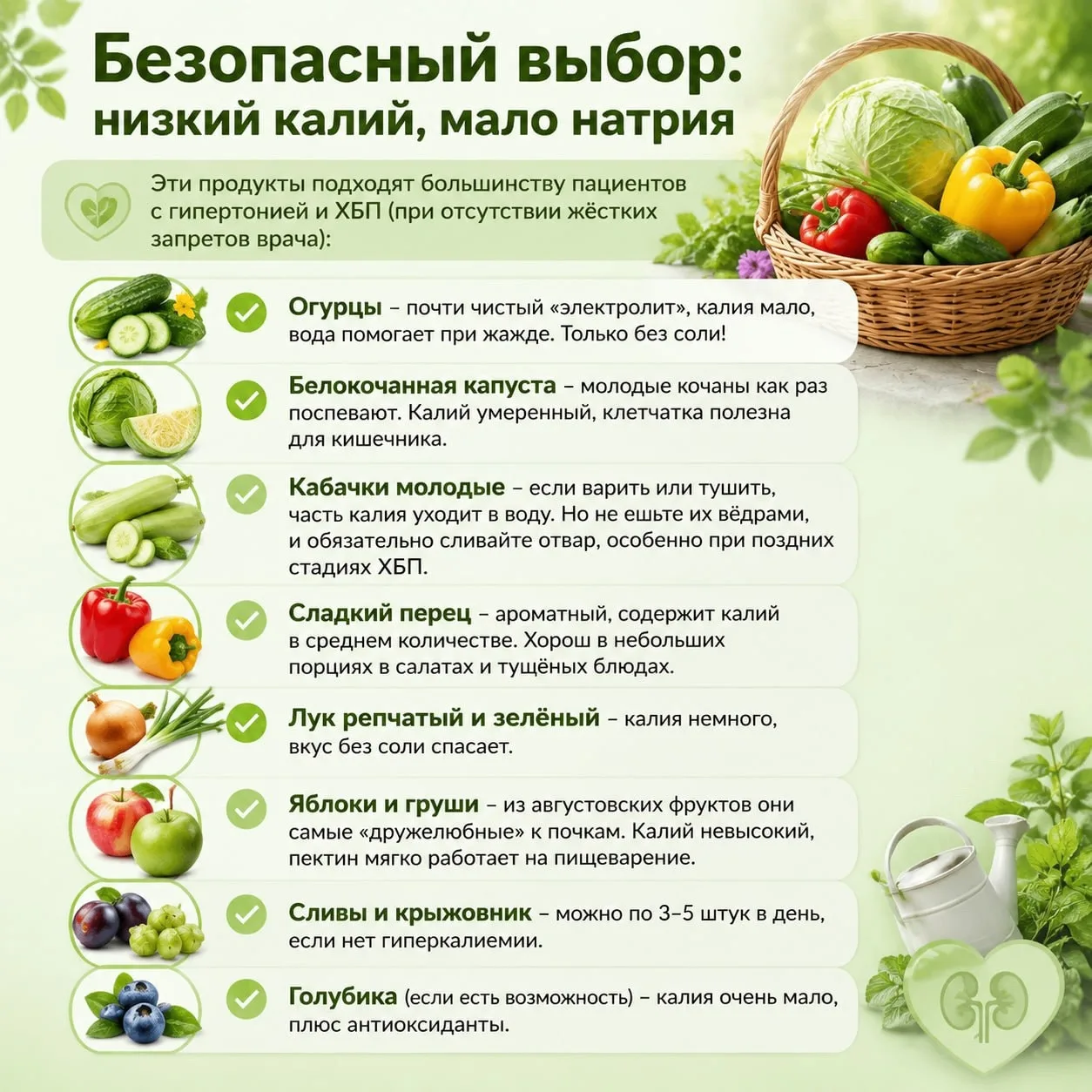 что можно, а что не стоит есть при гипертонии и хронической болезни почек (ХБП)