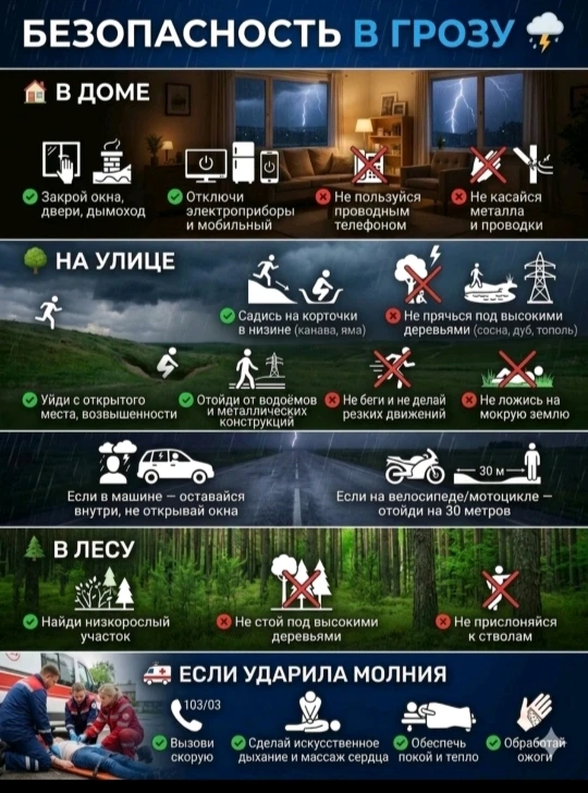 ⚡️ Гроза: красиво, но опасно! ⚡️
