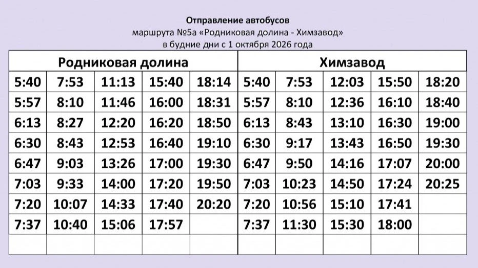 🚌 Автобус маршрута №5а «Родниковая долина - Химзавод» в Волгограде изменил расписание ...
