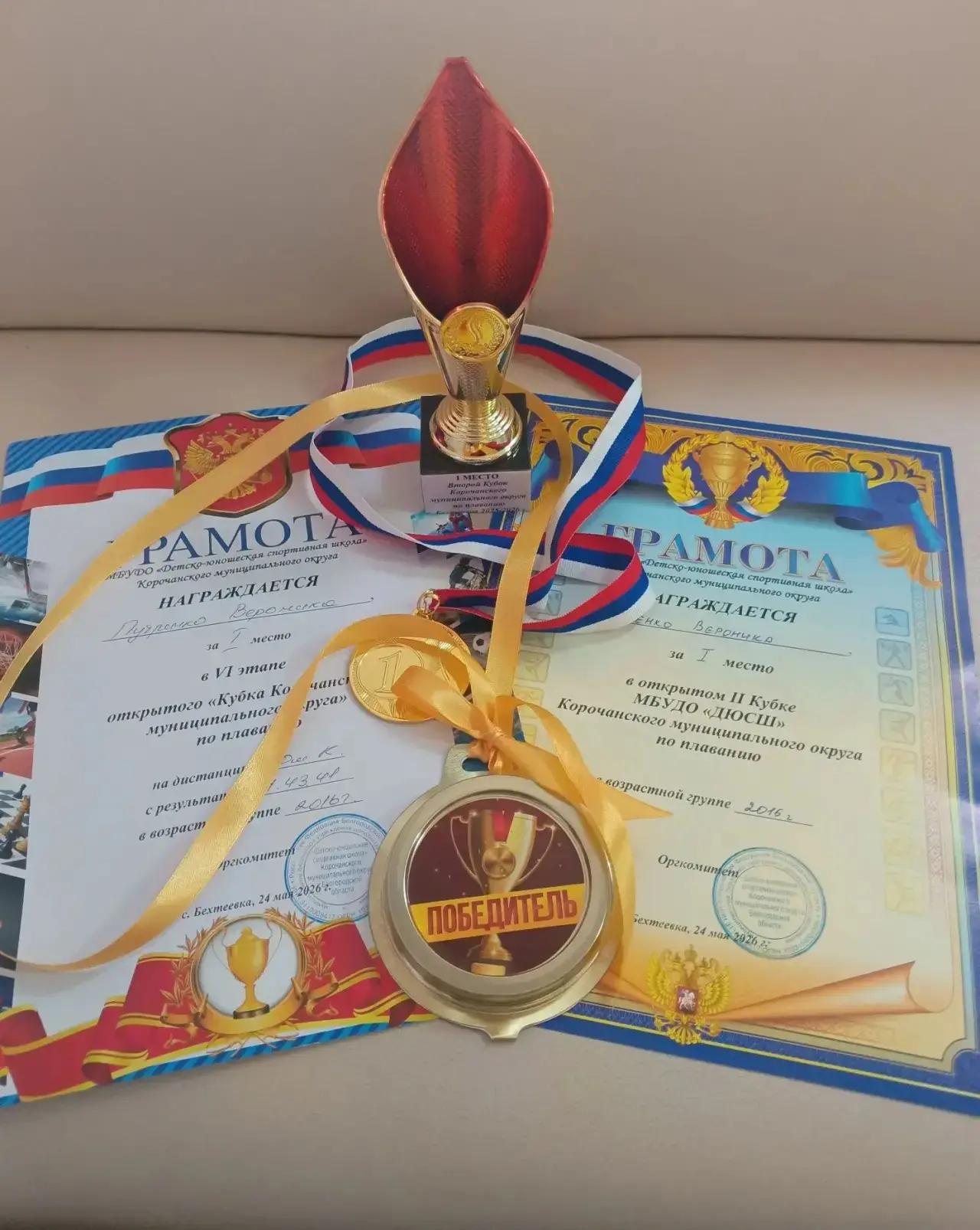Поздравляем ученицу 3 «Б» класса, Веронику Путренко,  с блестящими результатами двух напряжённых дне