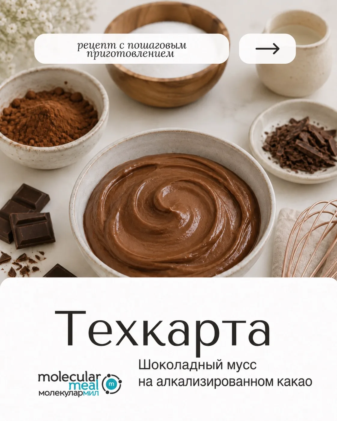 Техкарта: шоколадный мусс на алкализированном какао 💙

Он должен быть нежным, стабильным и насыщенн
