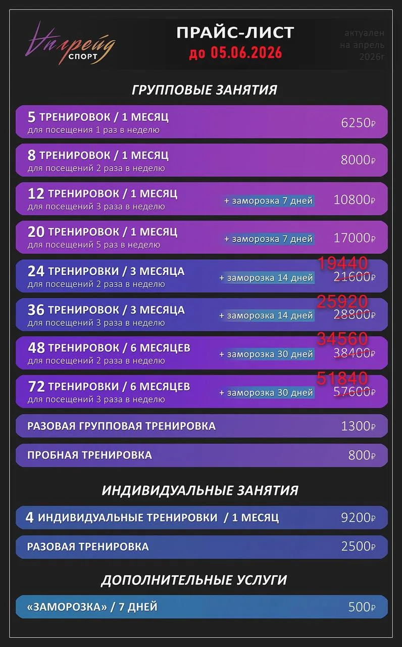 ЛЕТО С «АПГРЕЙД» — АБОНЕМЕНТЫ БЕЗ СРОКА ДЕЙСТВИЯ ДО 31.08 И СКИДКА 10% НА АБОНЕМЕНТЫ ОТ...