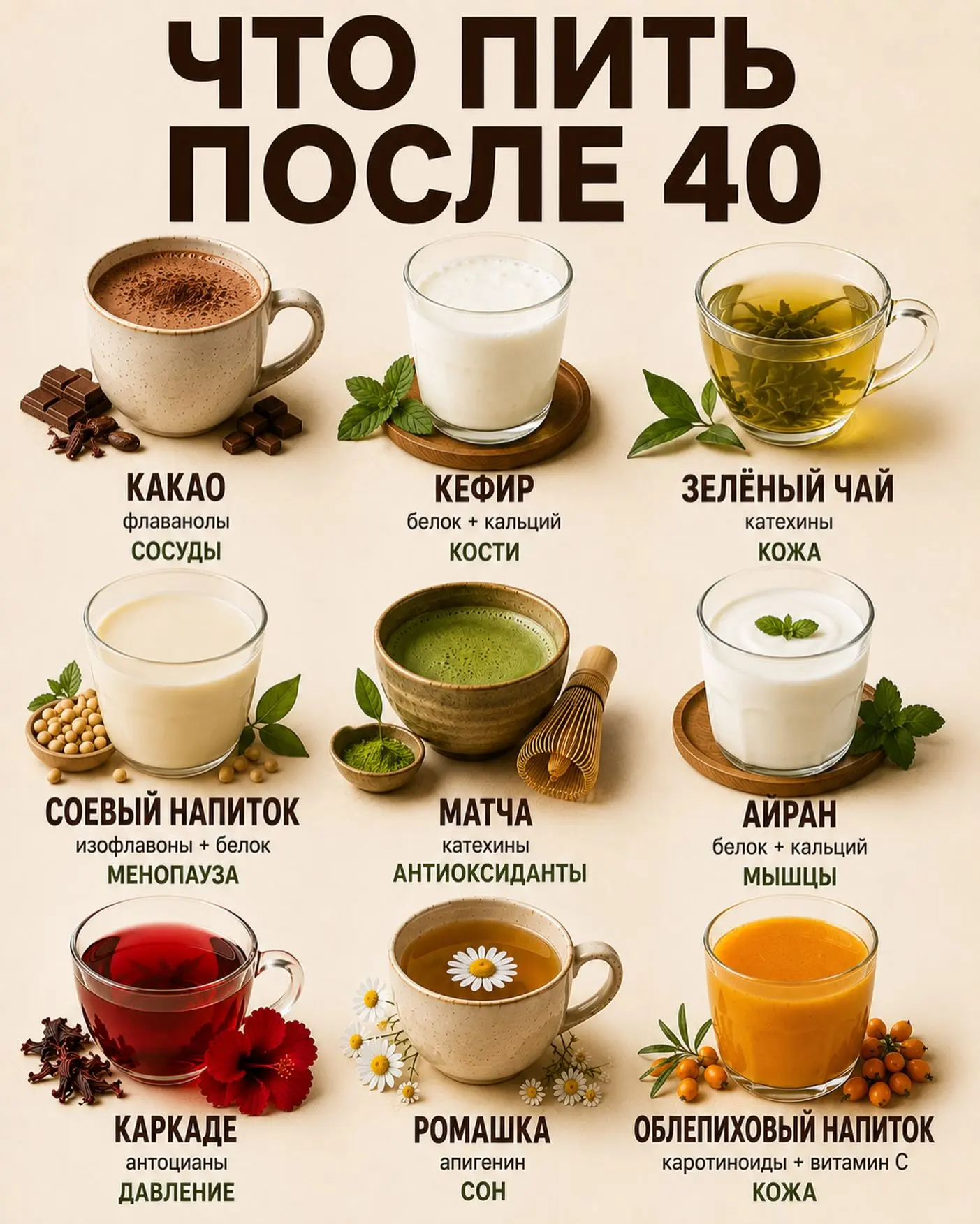 🥤 9 напитков после 40: пейте на здоровье!