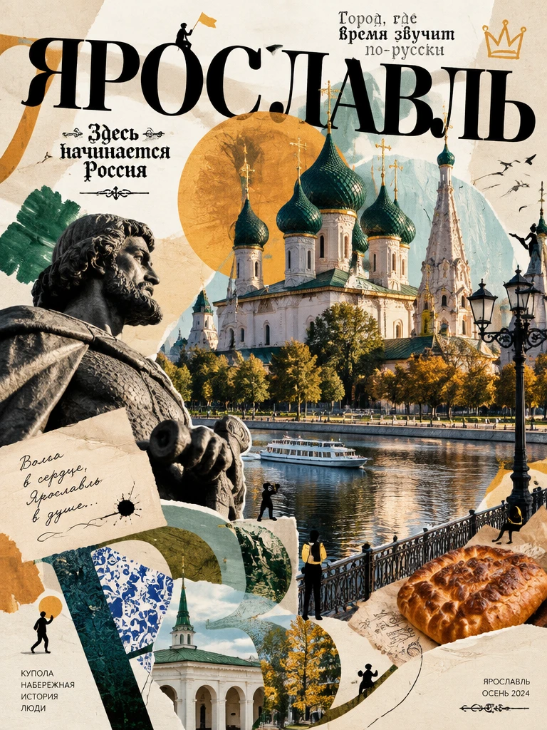 Постер с современной и ретро типографией