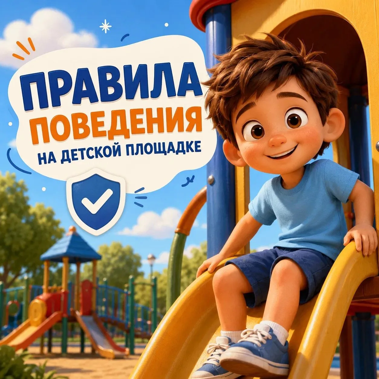 Безопасность ребенка на детской площадке начинается с разговора. 
Прежде чем выйти с малышом на прог
