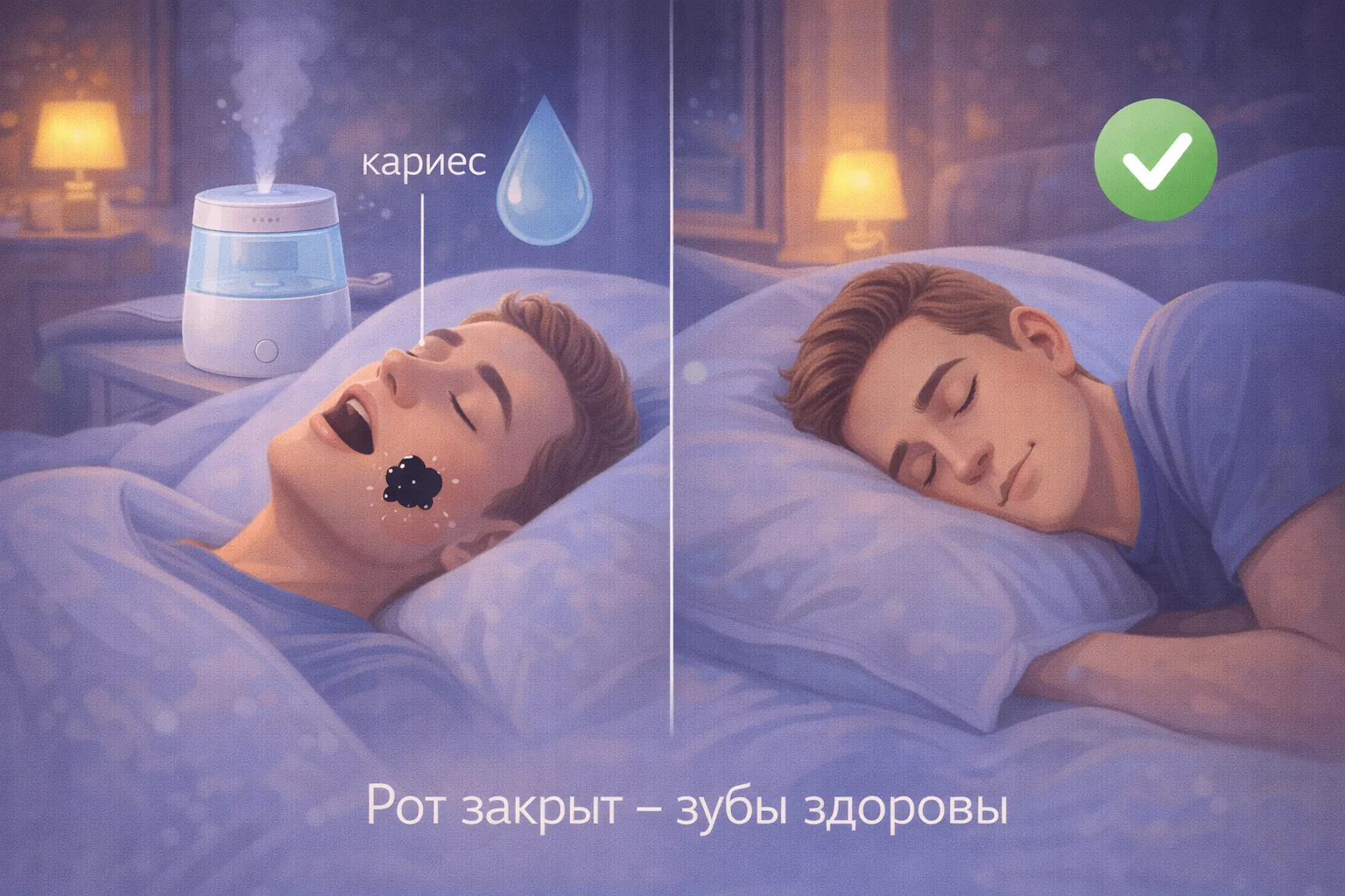 Почему не надо спать с открытым ртом?  Казалось бы, ну дышишь ртом — и ладно. Нет.  Когда вы спите с