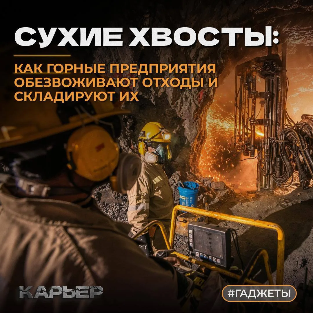 ⚡️Сухие хвосты: как горные предприятия хранят отходы без больших водных прудов