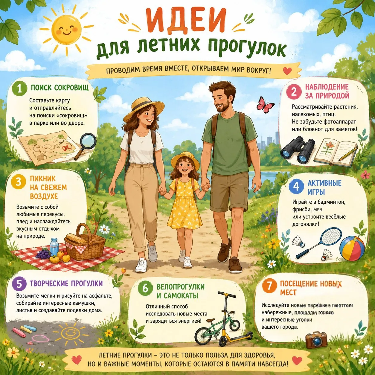 Скоро-скоро наступит долгожданное лето , а это значит, что прогулки с детьми станут дол...