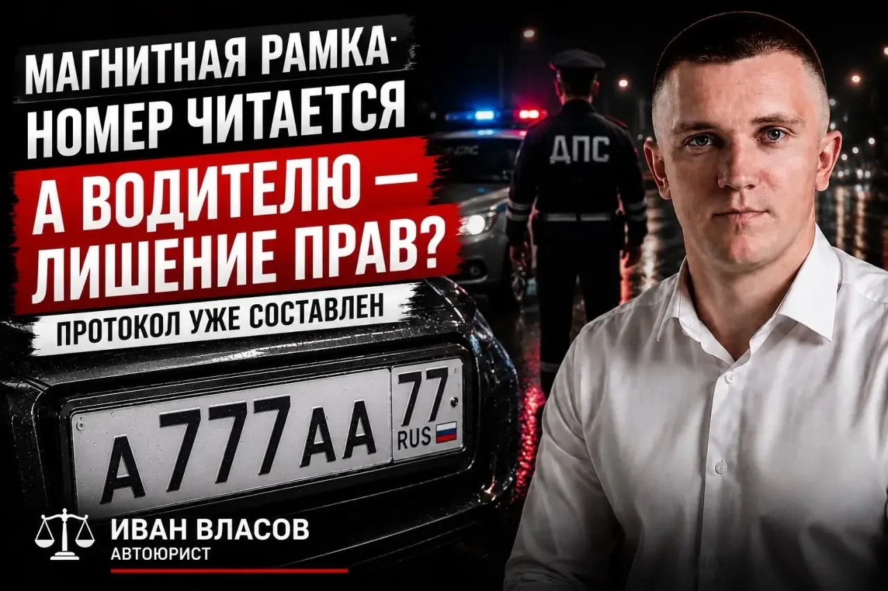МАГНИТНАЯ РАМКА. НОМЕР ЧИТАЕТСЯ. А ПРОТОКОЛ О ЛИШЕНИИ ПРАВ УЖЕ СОСТАВЛЯЮТ.