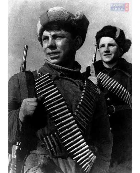 Партизаны из отряда имени Фрунзе- Вася Ляхов и Шура Поповкин (школьники села Кливены Ку...
