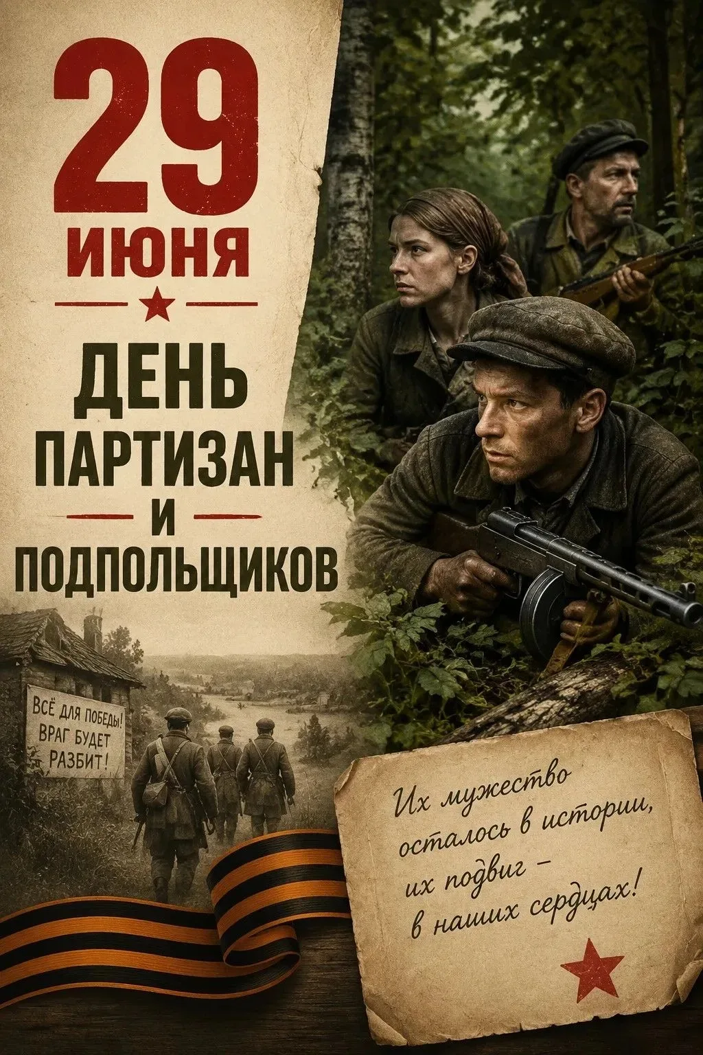 29 июня — День партизан и подпольщиков.
Памятная дата в России была установлена в 2009 году по иници