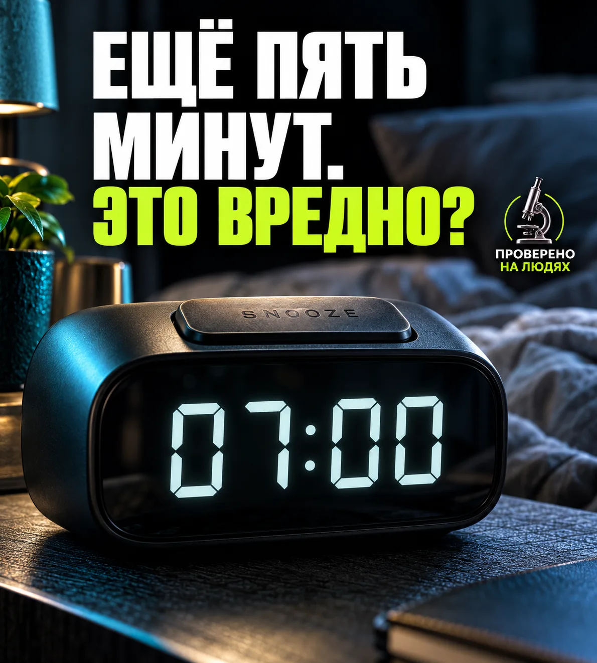 Приветствую! Сегодня проверяем привычку откладывать будильник. Неужели эти «ещё пять ми...