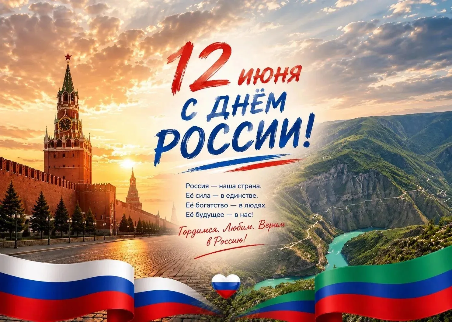 12 июня — День России: Наш выбор — наше будущее

Уважаемые дагестанцы!

Поздравляем вас с Днем Росси
