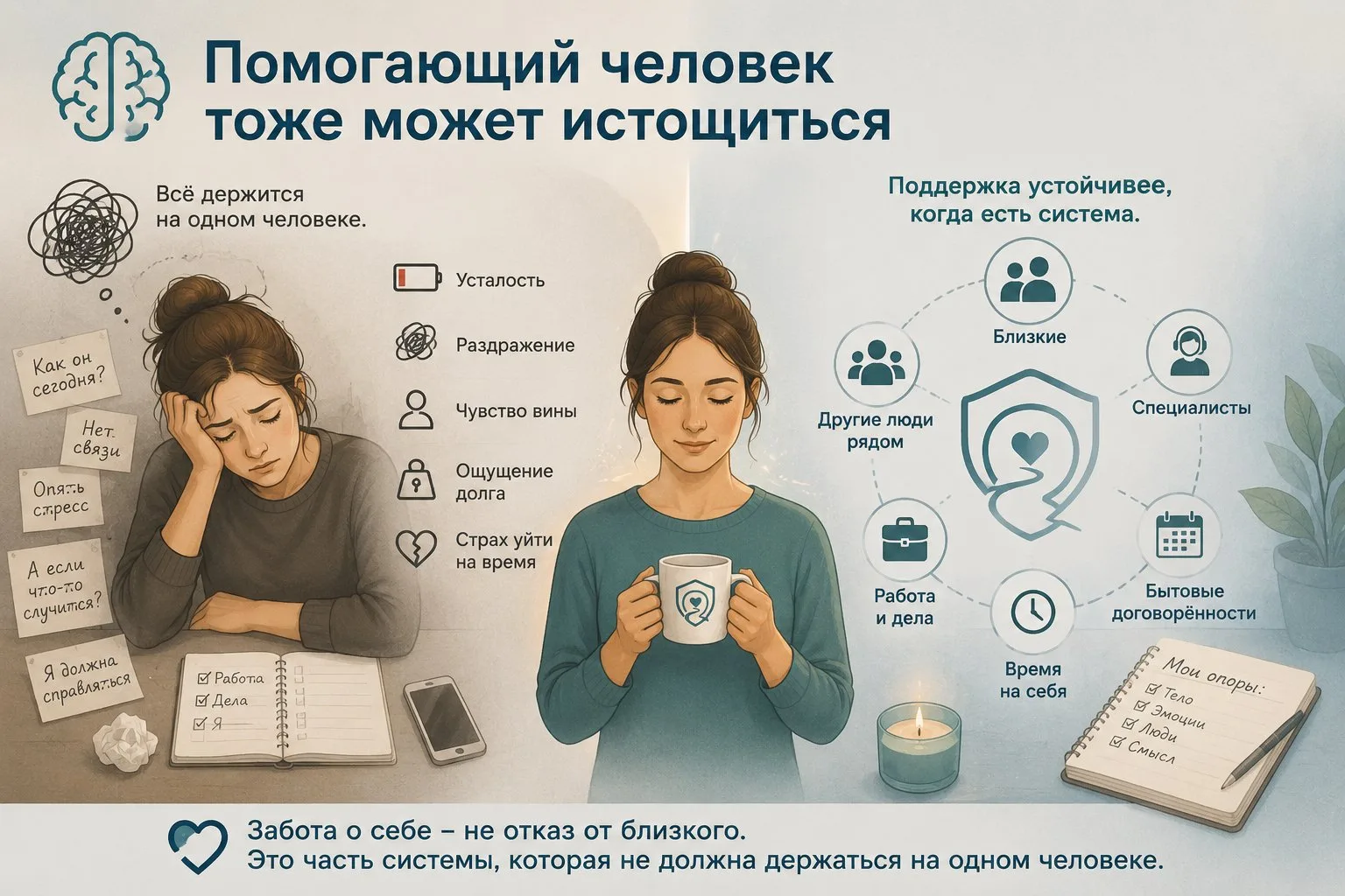 🧠 Помогающий человек тоже может истощиться