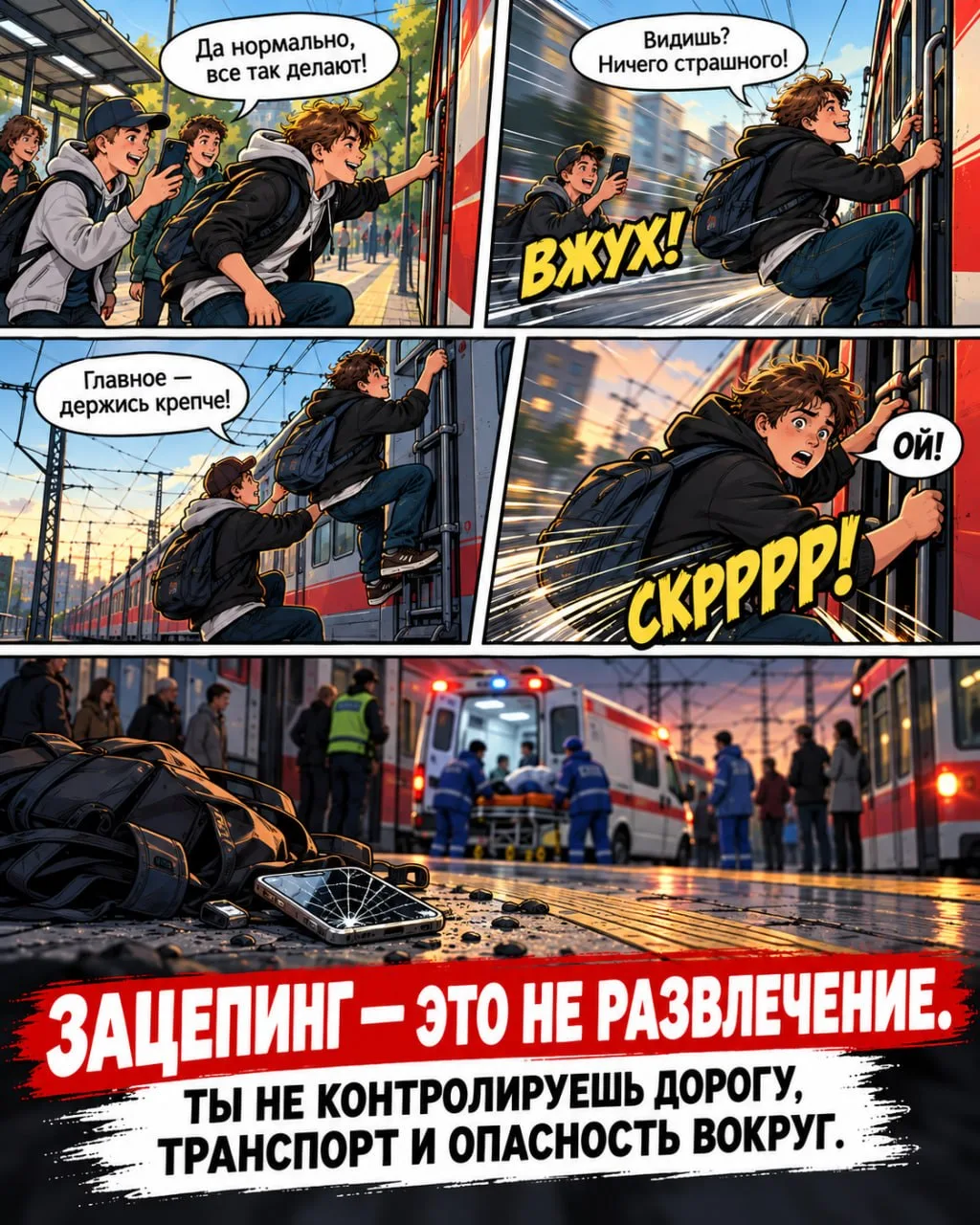 В Краснодаре участились случаи зацепинга на трамваях