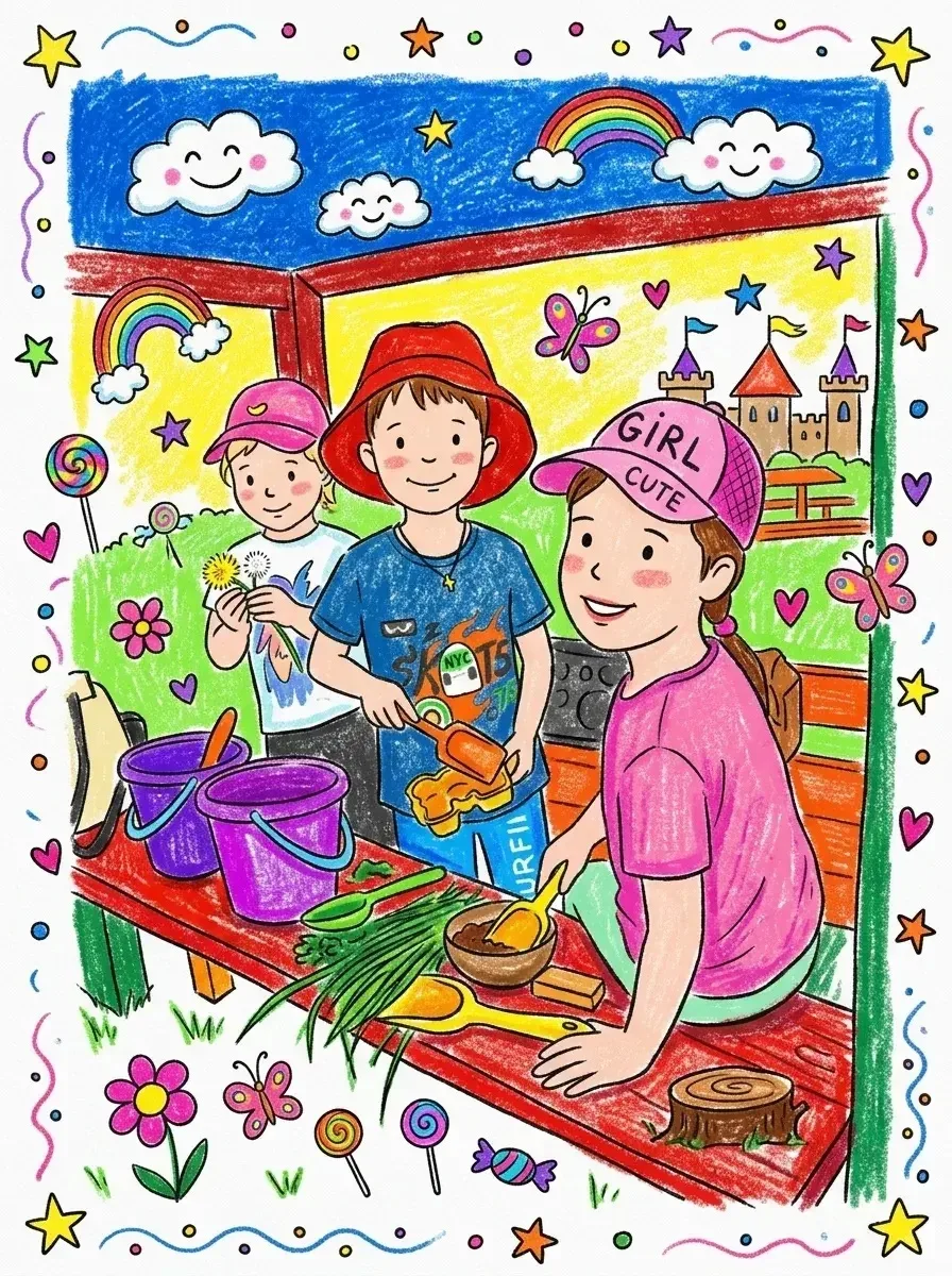 В стиле детского рисунка 🖍