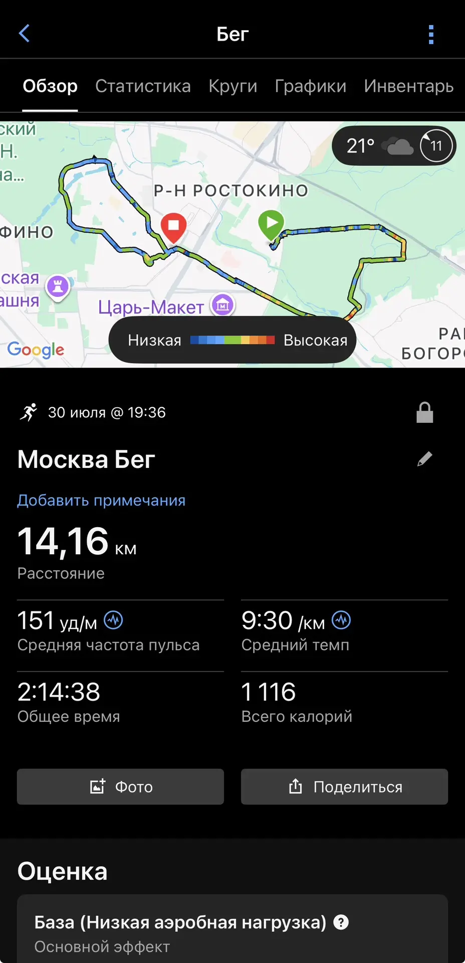 Мы с Умой сегодня прям хорошо на низком пульсе поработали! И ещё добавили 4км к прошлой...