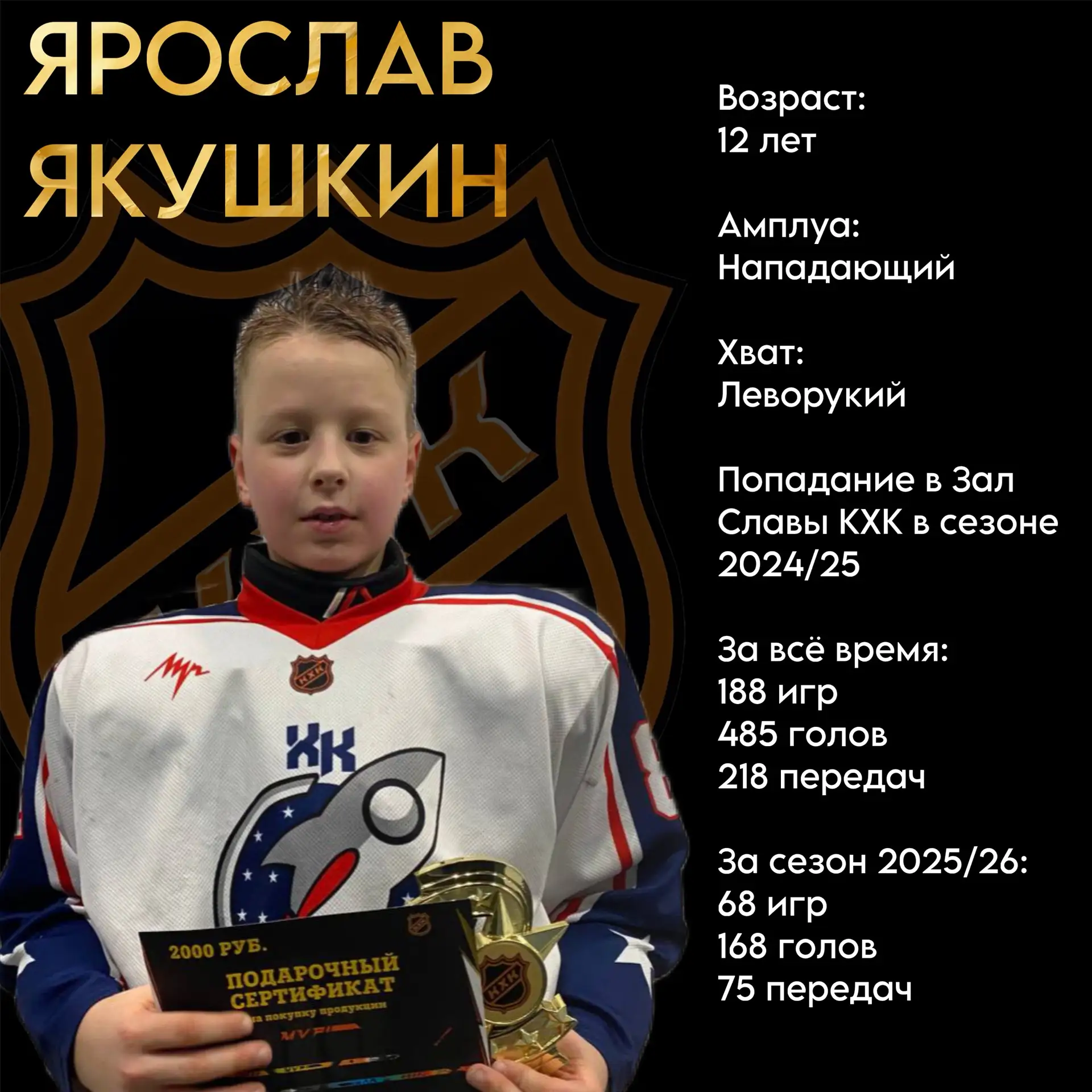 🔥 Ярослав Якушкин — один из лучших бомбардиров сезона 2025/26!

По итогам сезона Ярослав вошёл в ТО