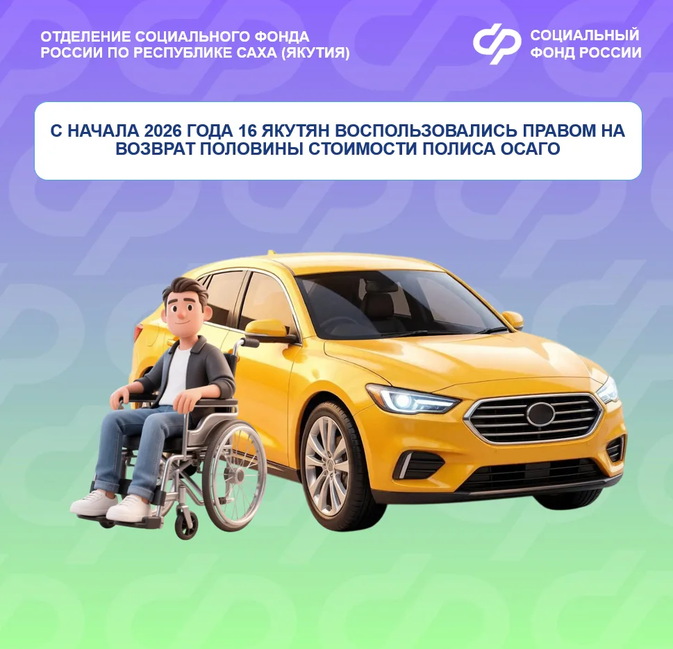С начала 2026 года уже 16 якутян воспользовались правом на возврат половины стоимости полиса ОСАГО. 